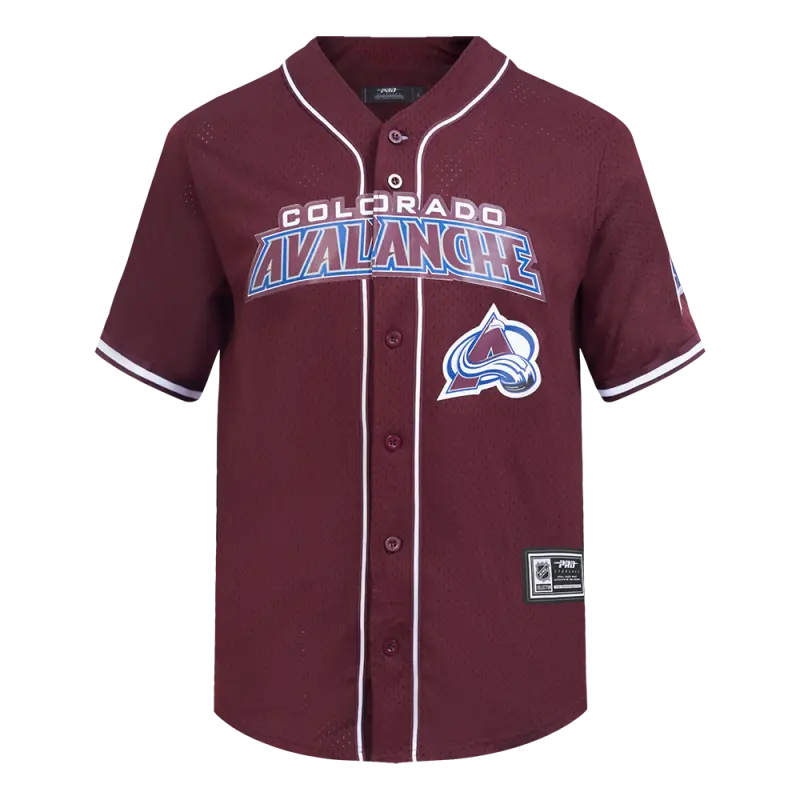 nhl colorado avalanche classic mesh button down shirt wine